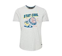 Indicode IDDaniel Herren T-Shirt Kurzarm Shirt mit Print Rundhals-Ausschnitt Frontprint hochwertige Baumwoll-Qualität, Größe:L, Farbe:Light Grey Mix (913)