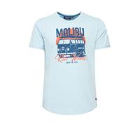 Indicode IDDaniel Herren T-Shirt Kurzarm Shirt mit Print Rundhals-Ausschnitt Frontprint hochwertige Baumwoll-Qualität, Größe:3XL, Farbe:Sky Way (403)