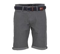 Indicode IDFigno Herren Chino Shorts Bermuda Kurze Hose mit Gürtel, Größe:M, Farbe:Dark Grey (910)
