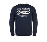 Indicode IDGalilero Herren Sweatshirt Pullover Sweater mit Rundhals-Ausschnitt Rippbündchen Baumwollmischung Regular fit, Größe:M, Farbe:Navy (400)