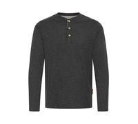 Indicode IDGifford Herren Longsleeve Langarmshirt Shirt mit Grandad-Ausschnitt Baumwollmischung Regular fit, Größe:3XL, Farbe:Charcoal Mix (915)