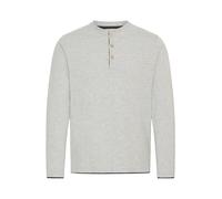 Indicode IDGifford Herren Longsleeve Langarmshirt Shirt mit Grandad-Ausschnitt Baumwollmischung Regular fit, Größe:S, Farbe:Light Grey Mix (913)