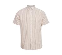 Kurzarmhemd INDICODE "Kurzarmhemd IDHank", Herren, Gr. XL, N-Gr, beige (greige), Obermaterial: 55% Leinen LI. 45% Baumwolle CO., unifarben, casual, regular fit normal, Kurzarm, Hemden (68549568-XL) gr