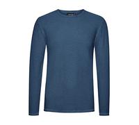 Strickpullover INDICODE "Strickpullover IDKarpo", Herren, Gr. S, blau (copen blau), Obermaterial: 100% Baumwolle CO., unifarben, Basic, normal, Rundhals, Langarm, Pullover (46037669-S) copen blau