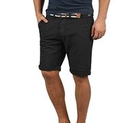 Indicode IDMews Herren Chino Shorts Bermuda Kurze Hose mit Gürtel Eingriffstaschen 100% Baumwolle Regular fit, Größe:M, Farbe:Black (999)