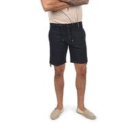Indicode IDMoses Herren Leinenshorts Kurze Leinenhose Bermuda mit Kordel Regular Fit, Größe:L, Farbe:Black (999)
