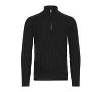 Indicode IDPaulo Herren Strickpullover Troyer Grobstrick Pullover mit Troyerkragen 100% Baumwolle Regular fit, Größe:M, Farbe:Black (999)