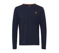 Indicode IDPhillo Herren Longsleeve Langarmshirt Shirt mit Rundhals Label-Badge 100% Baumwolle Regular fit, Größe:XXL, Farbe:Navy (400)