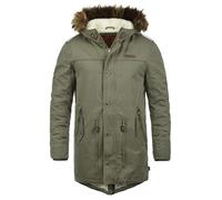 Indicode IDPulsoor Herren Winterjacke Parka Mantel gefüttert mit Teddy-Futter Fellkapuze Pattentaschen Baumwollmischung Regular fit, Größe:3XL, Farbe:Army (600)