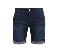 Indicode IDQuentin Herren Jeans Shorts Kurze Denim Hose im Stretch Eingriffstaschen Destroyed-Optik Baumwollmischung Regular fit, Größe:S, Farbe:Dark Blue (855)