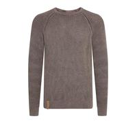 Indicode IDRockford Herren Pullover Strickpullover Grobstrick Pullover mit Rundhals-Ausschnitt Rippbündchen 100% Baumwolle Regular fit, Größe:S, Farbe:Dark Brown (020)