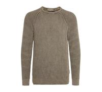 Indicode IDRockford Herren Pullover Strickpullover Grobstrick Pullover mit Rundhals-Ausschnitt Rippbündchen 100% Baumwolle Regular fit, Größe:XL, Farbe:Dark Olive (644)