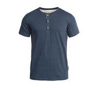 Indicode IDTony Herren T-Shirt Kurzarm Shirt mit Grandad-Ausschnitt Baumwollmischung Regular fit, Größe:M, Farbe:Navy Mix (420)