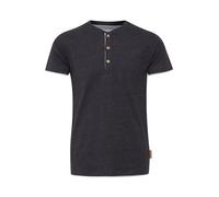 Indicode IDTony Herren T-Shirt Kurzarm Shirt mit Grandad-Ausschnitt Baumwollmischung Regular fit, Größe:S, Farbe:Charcoal Mix (915)