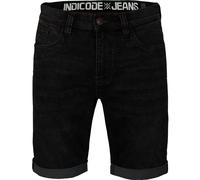 Shorts INDICODE "INDelmare", Herren, Gr. L, N-Gr, schwarz, Web, Obermaterial: 77% Baumwolle, 21% Polyester, 2% Elasthan, unifarben, regular fit knielang, Hosen Shorts (88591858-L) schwarz