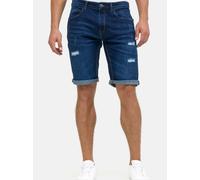 Indicode Herren Caden Jeans Shorts mit 5 Taschen | Herrenshorts Used Look für Männer Holes - Dark Blue S