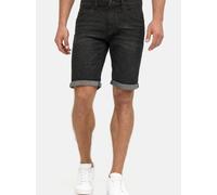 Indicode Herren Caden Jeans Shorts mit 5 Taschen | Herrenshorts Used Look für Männer Black L