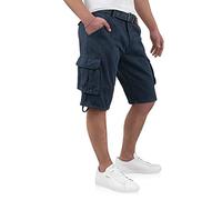 Indicode Kjeld Herren Cargoshorts mit 6 Taschen inkl. Stoffgürtel aus 100% Baumwolle | Kurze Hose Bermuda Sommer Herrenshorts Short Men Pants Cargohose kurz Sommerhose für Männer (3XL, Navy)