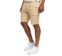 Indicode Kurze Hosen Herren - Laulax - Cargo Shorts für Männer aus Baumwolle - Sommer Freizeithose mit Taschen - Sportlich eleganter Look - Regular Fit - Bequemes Material mit Stretch - Cream - S