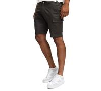 Indicode Kurze Hosen Herren - Laulax - Cargo Shorts für Männer aus Baumwolle - Sommer Freizeithose mit Taschen - Sportlich eleganter Look - Regular Fit - Bequemes Material mit Stretch - Raven - L