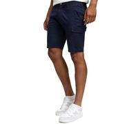 Indicode Kurze Hosen Herren - Laulax - Cargo Shorts für Männer aus Baumwolle - Sommer Freizeithose mit Taschen - Sportlich eleganter Look - Regular Fit - Bequemes Material mit Stretch - Navy - M