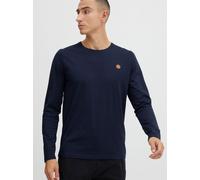 Indicode IDPhillo Herren Longsleeve Langarmshirt Shirt mit Rundhals Label-Badge 100% Baumwolle Regular fit, Größe:XL, Farbe:Navy (400)