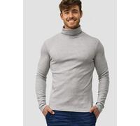 Indicode Langarmshirt Rollkragen Herren Baumwolle grau, S