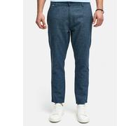 Indicode Herren INNandos Stoffhose aus Leinen & Baumwolle | Herrenhose Freizeithose Männer Alaska Blue L