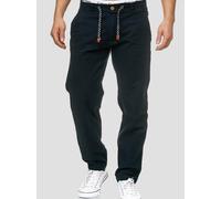 Indicode Herren Veneto Stoffhose aus Leinen & Baumwolle | Leinenhose Freizeithose Männer Navy, 3XL