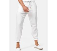 Indicode Herren Veneto Stoffhose aus Leinen & Baumwolle | Leinenhose Freizeithose Männer Offwhite, L