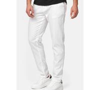 Indicode Herren Haverfield Stoffhose aus Leinen & Baumwolle | Herrenhose Freizeithose Männer Offwhite, XL