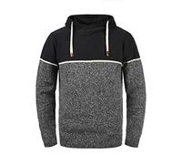 Indicode Lynde Herren Strickpullover Feinstrick Pullover mit Kapuze, Größe:L, Farbe:Black (999)