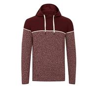 Indicode Lynde Herren Strickpullover Feinstrick Pullover mit Kapuze, Größe:L, Farbe:Bordeaux (201)