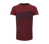 Indicode Morler Herren T-Shirt Kurzarm Shirt mit Streifen aus 100% Baumwolle mit Rundhalsausschnitt, Größe:M, Farbe:Bordeaux (201)