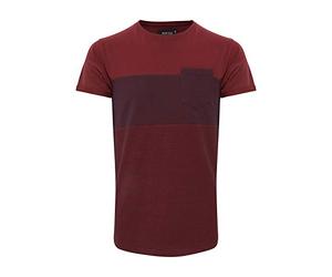 Indicode Morler Herren T-Shirt Kurzarm Shirt mit Streifen aus 100% Baumwolle mit Rundhalsausschnitt, Größe:XXL, Farbe:Bordeaux (201)