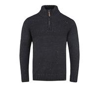 Indicode Oslo Herren Strickpullover Troyer Grobstrick Pullover mit Stehkragen, Größe:M, Farbe:Navy (400)