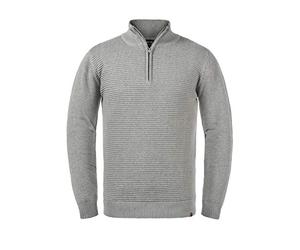 Indicode Richard Herren Strickpullover Troyer Grobstrick Pullover, Größe:XXL, Farbe:Light Grey Mix (913)