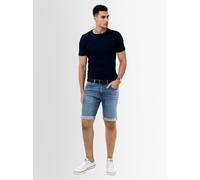 Shorts INDICODE "Inkadeu", Herren, Gr. Größe XXL - Gr. 2XL, Normalgrößen, blau (mid indigo), 98% Baumwolle, 2% Elasthan, Hosen Shorts, mit 5-Pocket Design (59708231-XXL) mid indigo