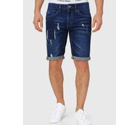 Indicode Herren Roberts Jeans Shorts mit 5 Taschen | Herrenshorts Used Look für Männer Blue L
