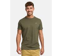 Indicode Herren Kloge T-Shirt mit Rundhals-Ausschnitt | Herrenshirt Sommershirt Army, L