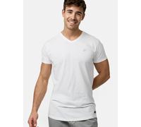 Indicode Herren INClever T-Shirt mit V-Ausschnitt aus 100% Baumwolle | Herrenshirt Sommershirt Männer Offwhite, XXL