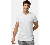 Indicode Herren INClever T-Shirt mit V-Ausschnitt aus 100% Baumwolle | Herrenshirt Sommershirt Männer Offwhite, M