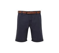 Indicode Tenefa Herren Chino Shorts Bermuda Kurze Hose mit Gürtel, Größe:S, Farbe:Navy (400)