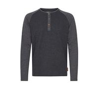 Indicode Winston Herren Longsleeve Langarmshirt Shirt Mit Grandad-Ausschnitt, Größe:XXL, Farbe:Charcoal Mix (915)