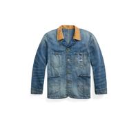 Indigo-Denimjacke mit Kordsamtkragen M Blue