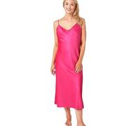 Indigo Sky Damen Samsara Long Satin Chemise Nightdress Nachthemd, Korallenpink, 16-18