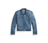 Indigoblaue Denimjacke mit Nieten L Blue