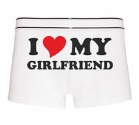 INDIGOS UG Boxershorts Herren weiß - S - hinten - LGBTQ - Flagge - I Love My Girlfriend - Fun Unterhose für Männer - Unterwäsche - Party, Fußball, Geschenk, Freizeit
