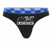 INDIGOS UG Slip Damen schwarz - XL - hinten - Aus dem Weg ich muss Kacken - Fun Unterhose für Frau - Unterwäsche Thong - Party, Fußball, Geschenk, Freizeit