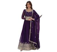 Indische Damenanzug-Set mit Kunstblühen und Stickereien, Partykleidung, Anarkali-Stil, 14575, 2, XX-Large